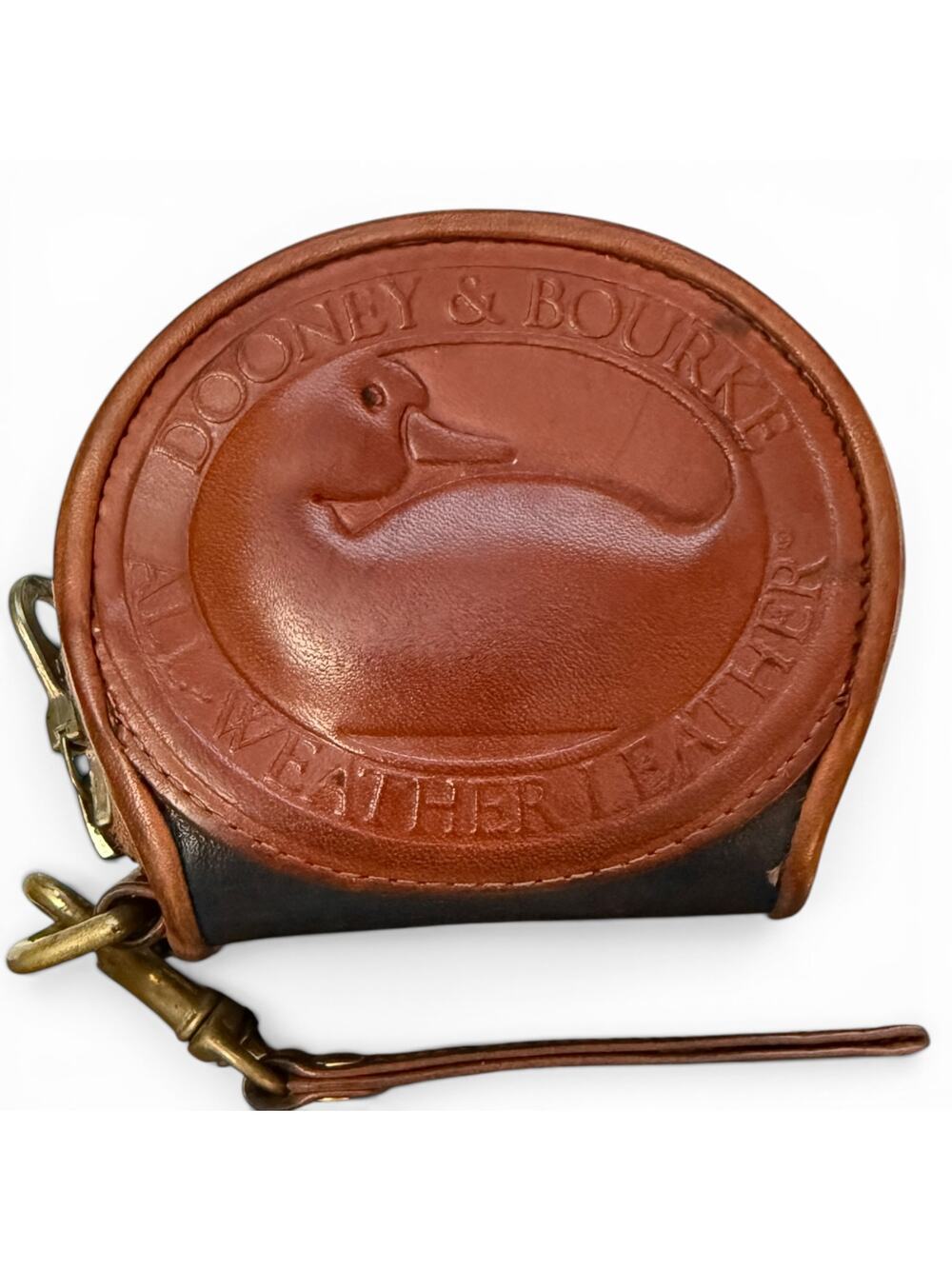 Dooney & Bourke Vintage Black All Weather Leather Wristlet Coin Wallet Purse